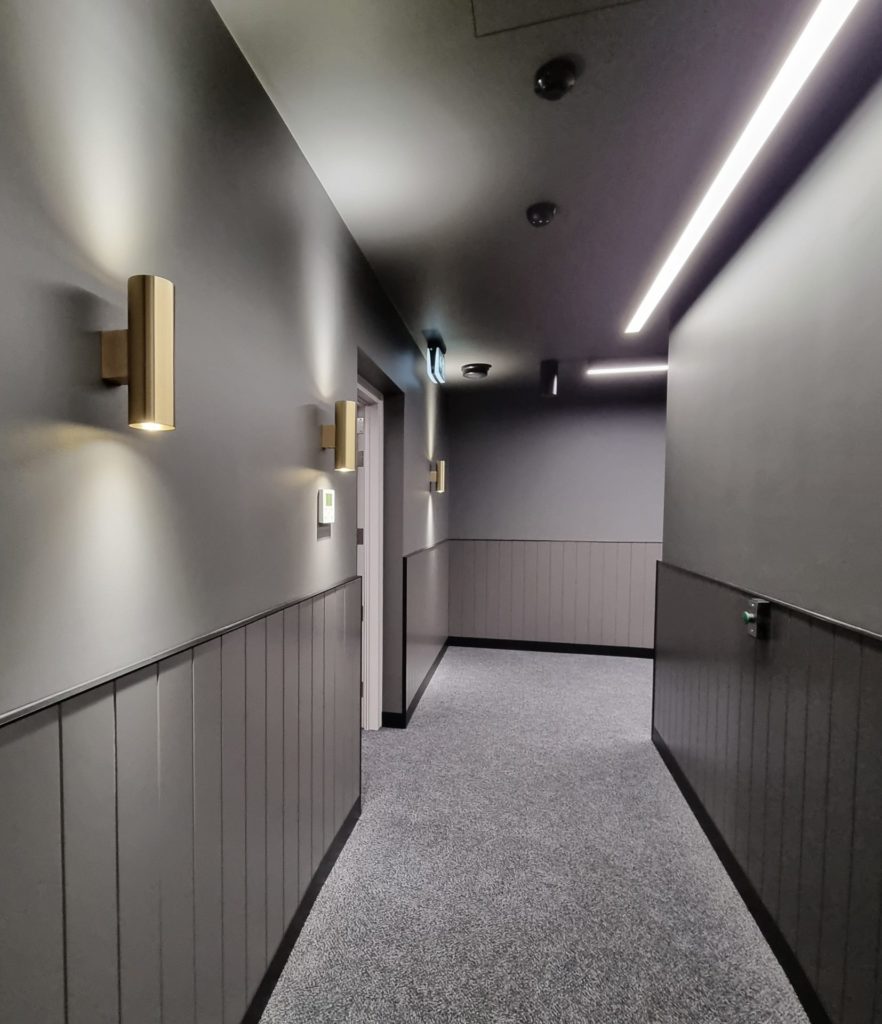 Acoustic sound designed hallway